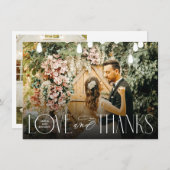 愛スタイリッシュと感謝してい結婚の サンキューカード (正面/裏面)