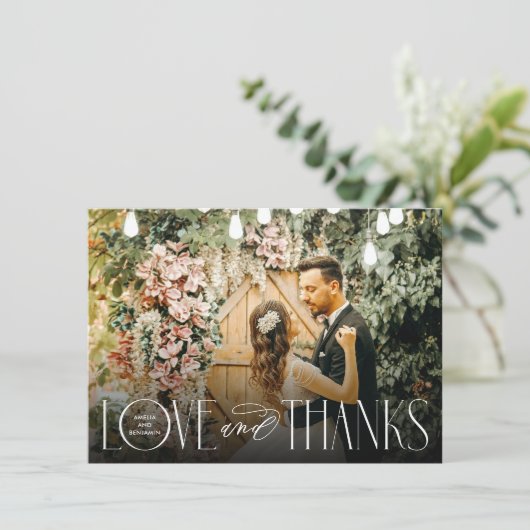 愛スタイリッシュと感謝してい結婚の サンキューカード (スタンド正面)