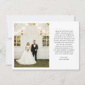 愛スタイリッシュと感謝してい結婚の サンキューカード (裏面)