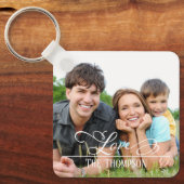 愛スタイリッシュ家族の写パーソナライズされた真 キーホルダー (正面)