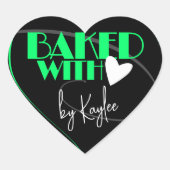 愛スタイリッシュ焼いたベーキング署名名 ハートシール (正面)