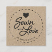 愛スタイリッシュSNS素朴クラフトで縫い付け スクエア名刺 (正面)