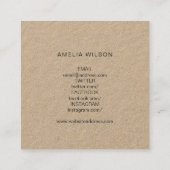 愛スタイリッシュSNS素朴クラフトで縫い付け スクエア名刺 (裏面)