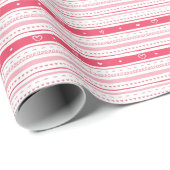 愛ストライプの心 ラッピングペーパー (ロールコーナー)