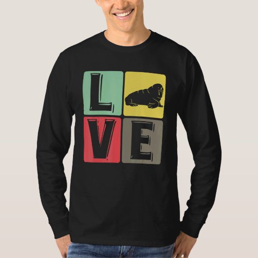 愛セイウチかわいい海洋動物 Tシャツ (正面)