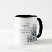 愛ゾウ私は非常に多くのおもしろい引用文マグカップ マグカップ (正面右)