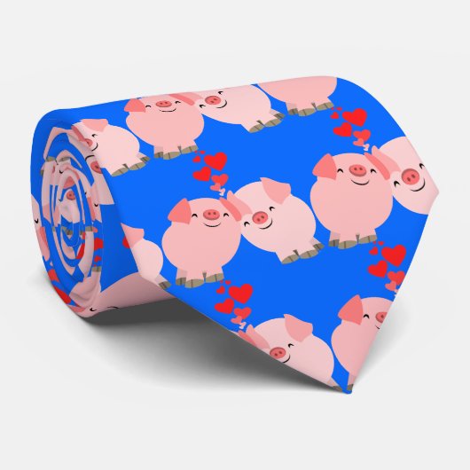 愛タイのかわいい漫画のブタ ネクタイ (ロール)