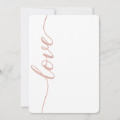 愛タイポグラフィの灰色の結婚式のばら色の金ゴールドの原稿 招待状 (裏面)