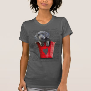 愛ダックスフントの子犬のバケツ Tシャツ
