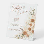 愛テラコッタQRのハッシュタグ結婚をキャプチャ 台座サイン (正面)