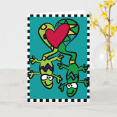 愛トカゲの挨拶状 カード (黄色い花)