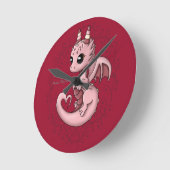 愛ドラゴンの時計 ラウンド壁時計 (傾斜)