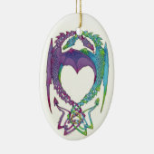 愛ドラゴンの楕円形の陶磁器のオーナメントで編まれる セラミックオーナメント (右)