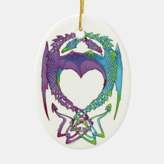 愛ドラゴンの楕円形の陶磁器のオーナメントで編まれる セラミックオーナメント