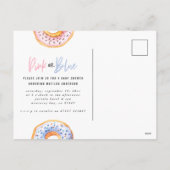 愛ドーナツ赤ちゃんシャワーのお知らせが振りかける シーズンポストカード (裏面)