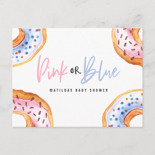 愛ドーナツ赤ちゃんシャワーのお知らせが振りかける シーズンポストカード (正面)
