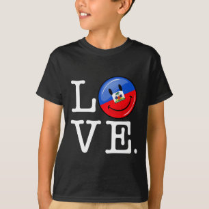 愛ハイチの微笑の旗 Tシャツ