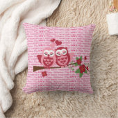 愛ハッピーバレンタインデーのギフトのかわいいフクロウ クッション (ブランケット)