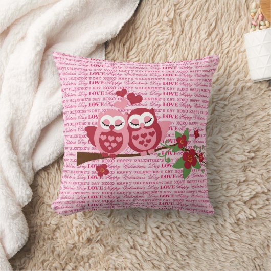 愛ハッピーバレンタインデーのギフトのかわいいフクロウ クッション (ブランケット)