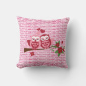 愛ハッピーバレンタインデーのギフトのかわいいフクロウ クッション (正面)