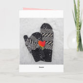 愛ハッピーバレンタインデーカードの2つのミトン シーズンカード (裏面)