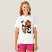 愛ハロウィーンのカボチャTシャツのトラック帽 Tシャツ (正面フル)