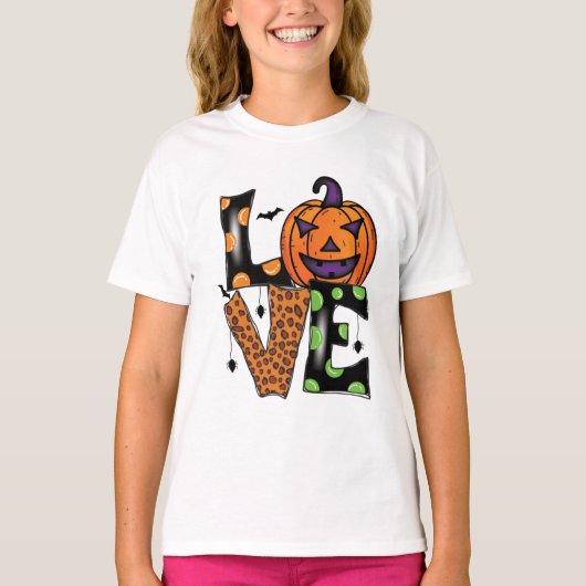 愛ハロウィーンのカボチャTシャツのトラック帽 Tシャツ (正面)