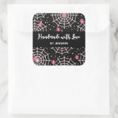 愛ハロウィーンクモの巣とクモの模様で作られる スクエアシール (バッグ)