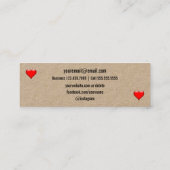 愛ハンドメイドのクラフトと作られるハートの素朴 スキニー名刺 (裏面)