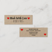 愛ハンドメイドのクラフトと作られるハートの素朴 スキニー名刺 (正面/裏面)