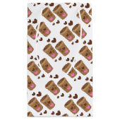 愛ハートが付いている2つのコーヒーカップ スモールペーパーバッグ (裏面)