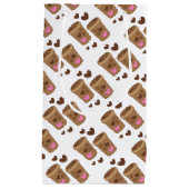 愛ハートが付いている2つのコーヒーカップ スモールペーパーバッグ (正面)