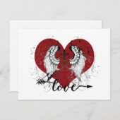 愛ハートとクロスバレンタイン シーズンカード (正面/裏面)