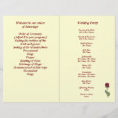 愛ハートとレッドローズ結婚の折り畳みプログラム (裏面)