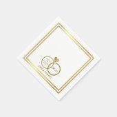 愛ハートと二結婚つのリンパーソナライズされたグ スタンダードカクテルナプキン (角)