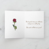 愛ハートと赤バラありがとうグリーティングカード サンキューカード (内部)