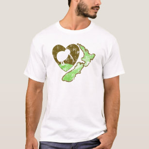 愛ハートのキーウィの鳥ニュージーランド Tシャツ