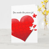 愛ハートのジグソーパズルカード カード (黄色い花)