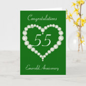 愛ハートのダイヤモンドのエメラルド記念日 カード (黄色い花)