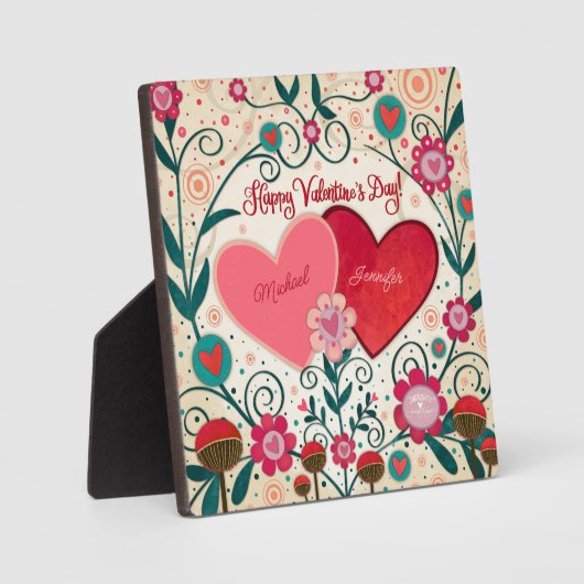 愛ハートのバカスタマイズンタン名 フォトプラーク (正面)