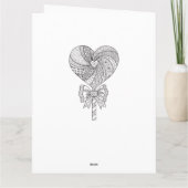 愛ハートのバレンタインの大人の着色カード カード (裏面)