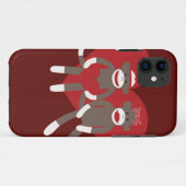 愛ハートのバレンタインデーのギフトのソックス猿 Case-Mate iPhoneケース (裏面(横))