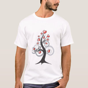 愛ハートのファンタジーの木のTシャツ Tシャツ