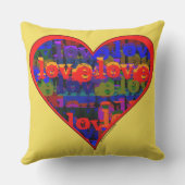 愛ハートのモダンでロマンチックなポップアートの落書きのスタイル アウトドアクッション (裏面)