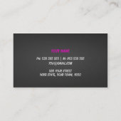 愛ハートの名刺の黒およびダークグレー 名刺 (裏面)