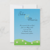 愛ハートの熱気の気球の結婚式の保存日付 セーブザデート (裏面)