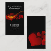愛ハートの黒の赤い名刺 名刺 (正面/裏面)