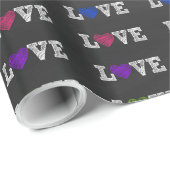 愛ハートの黒板の包装紙 ラッピングペーパー (ロールコーナー)