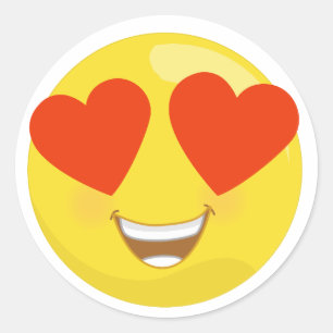 愛ハートはEmojiのステッカーを注目しました ラウンドシール