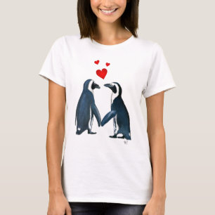 愛ハートを持つペンギン Tシャツ